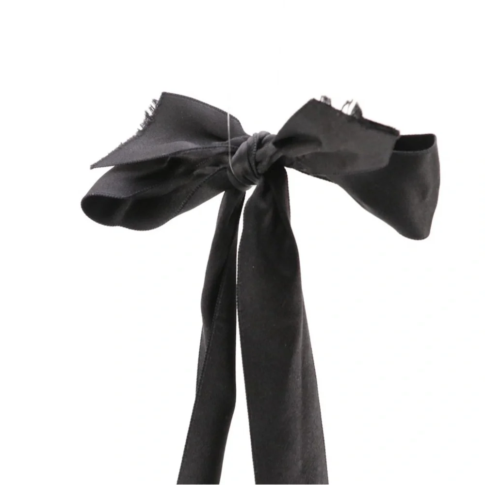 Chanel CC Tassel Evening Bag in Black Satin Interwoven Ribbon and Leather - Rare - Picture 7 of 8